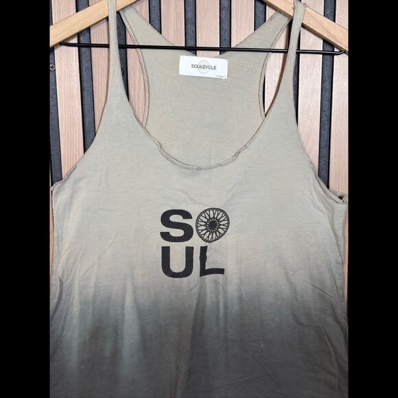 Soul Cycle Tank Top Medium Womens Beige Gray Ombre Scoop Neck Cycling - Picture 2 of 7